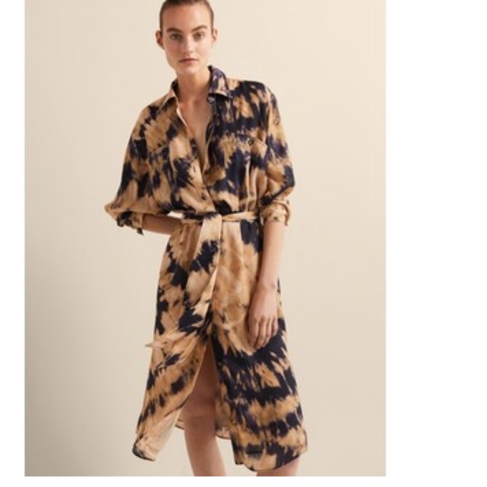 Massimo Dutti Robe Chemise I Printed Tie-Dye 6